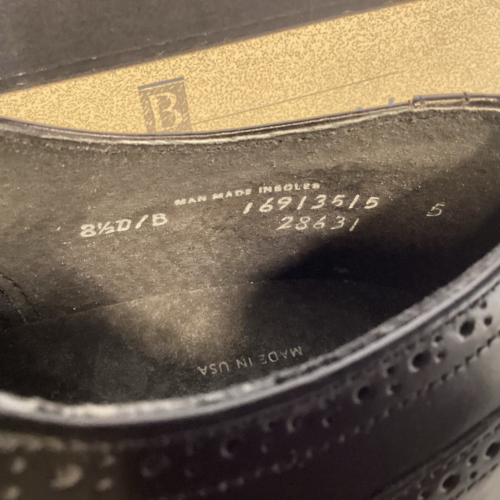 Vintage Bostonian Black Leather Wingtip Men’s Size 8.5 Made In USA - Picture 10 of 12